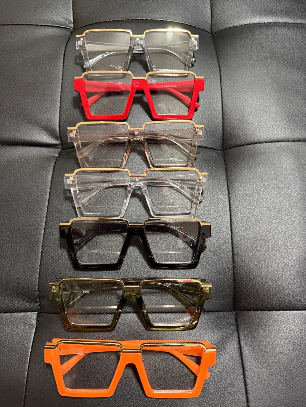 Square Metal Rimmed Eye Glasses (Assorted Colors)
